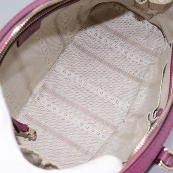 GUCCI Lady Dollar Hand Bag Leather 2way Gold Pink Auth...